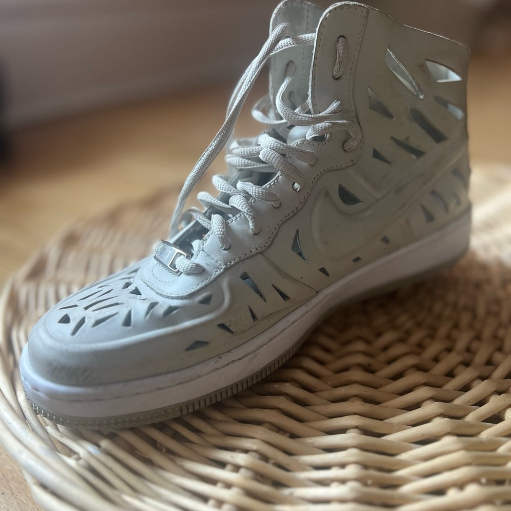 Nike Beige Cutout High-Top Sneakers